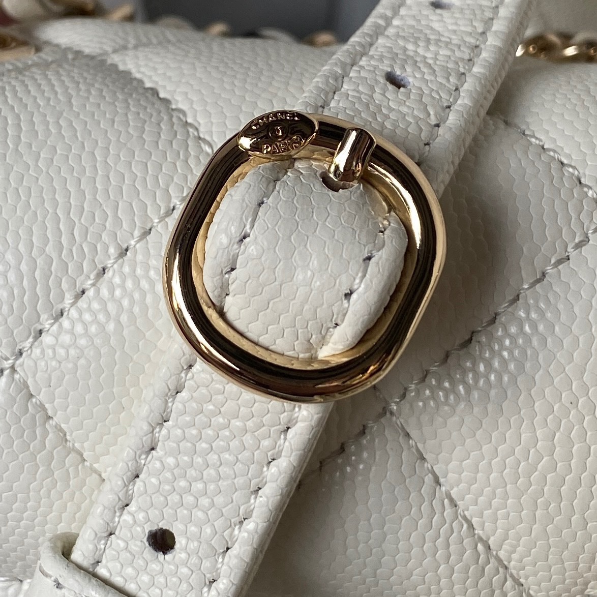 Caviar Leather Mini Backpack AS4058 White